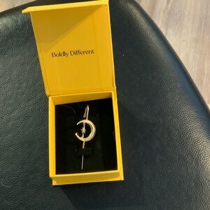 Gold Crescent Moon Earring Helix Hook